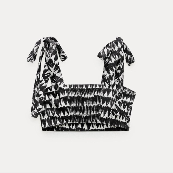 ZARA PRINTED HEART CROP TOP - Picture 14 of 14